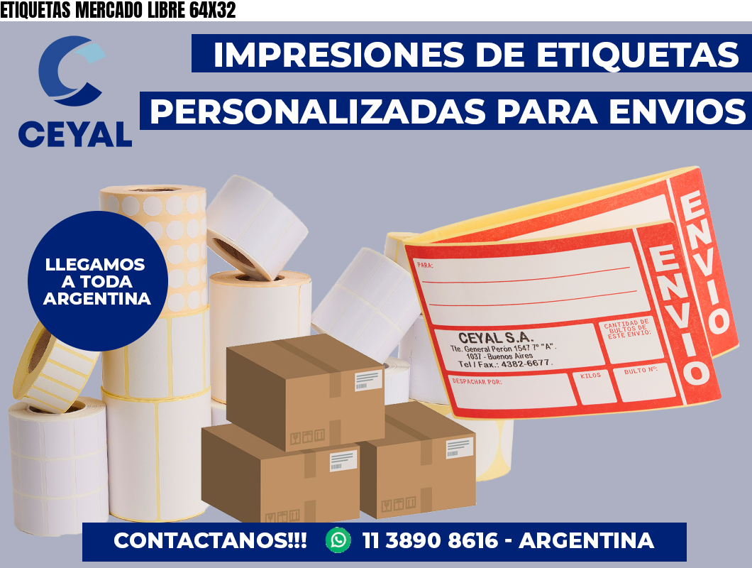 ETIQUETAS MERCADO LIBRE 64X32