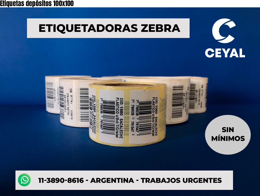 Etiquetas depósitos 100x100