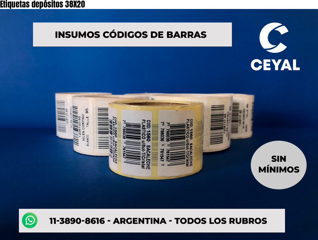 Etiquetas depósitos 38X20
