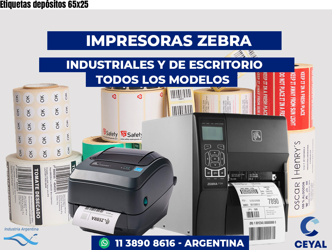 Etiquetas depósitos 65x25