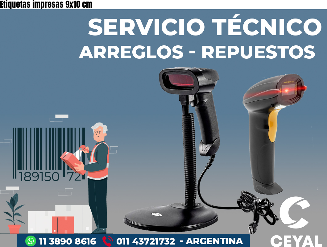 Etiquetas impresas 9x10 cm