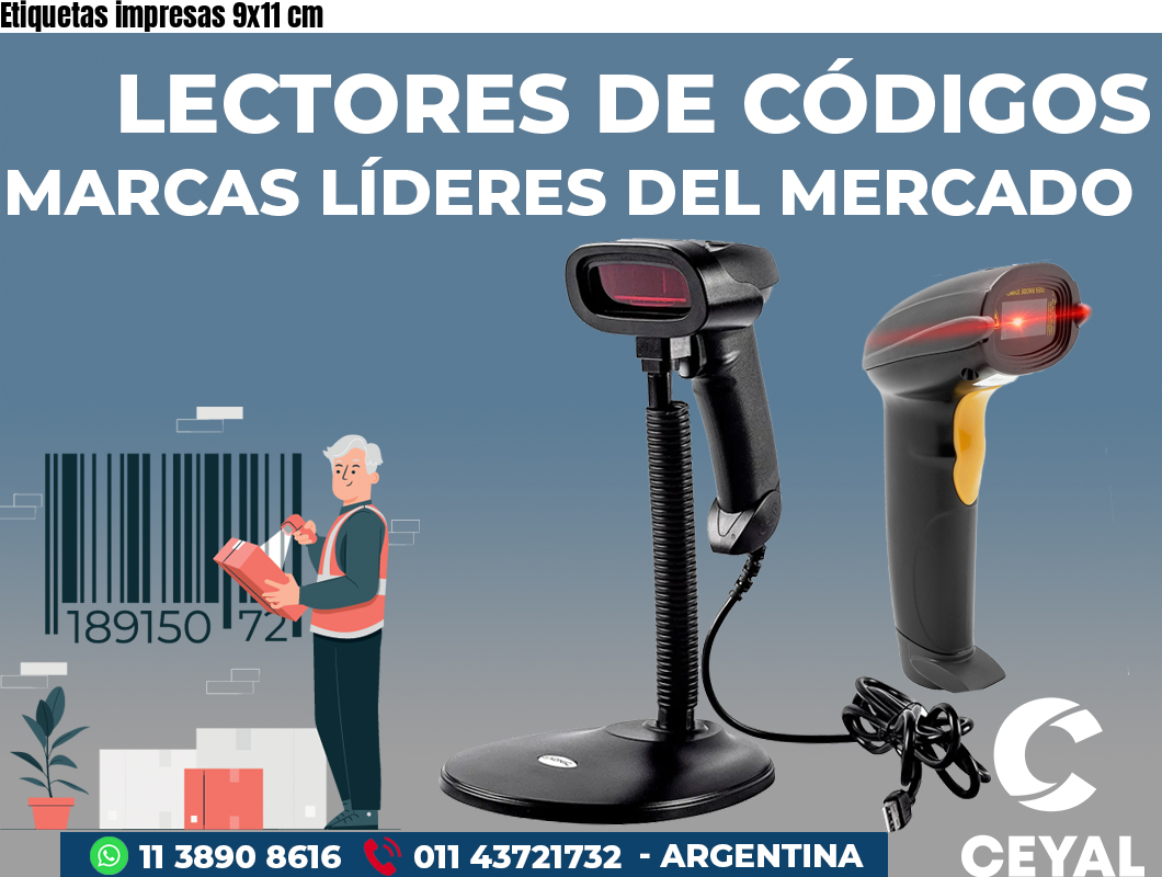 Etiquetas impresas 9x11 cm