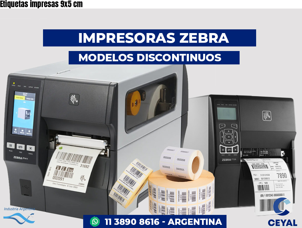 Etiquetas impresas 9x5 cm