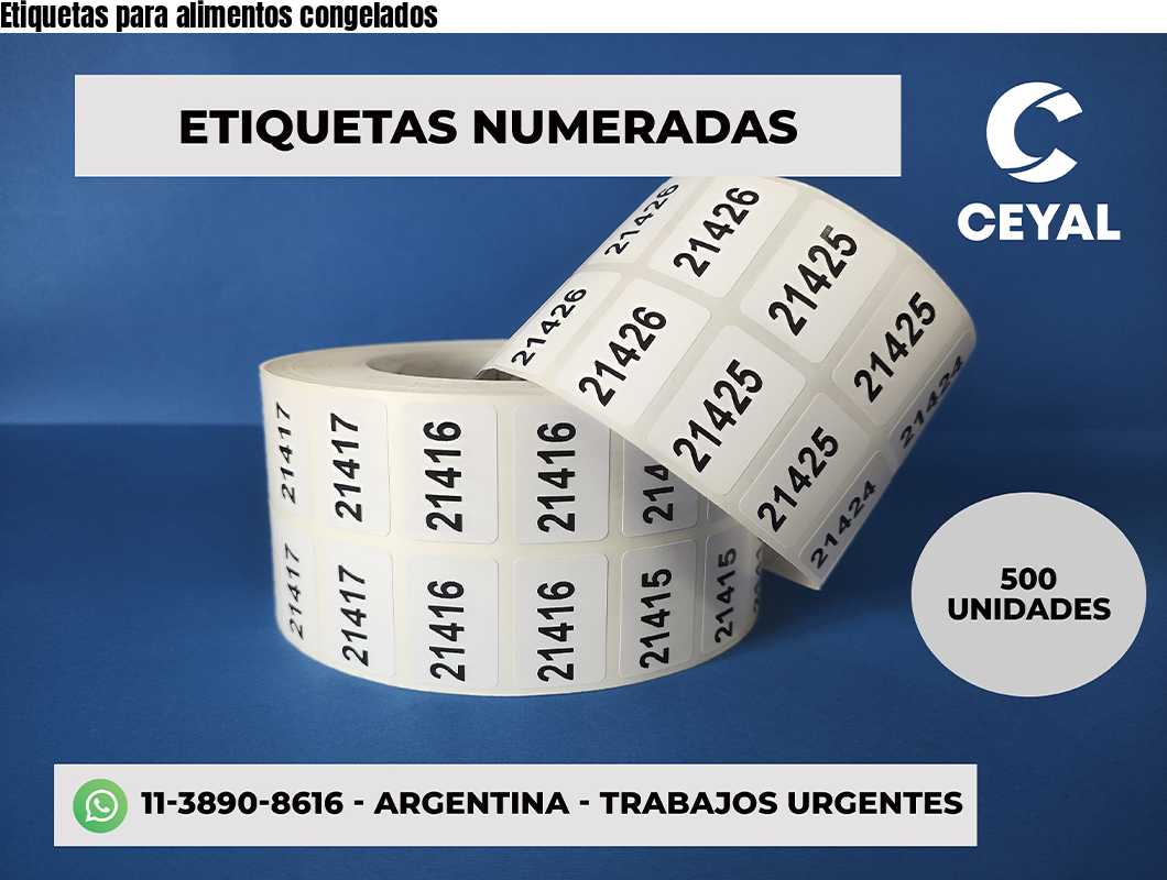 Etiquetas para alimentos congelados