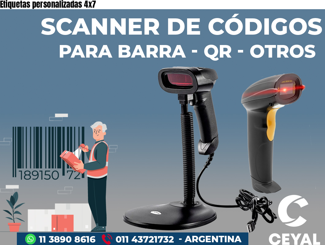 Etiquetas personalizadas 4x7 