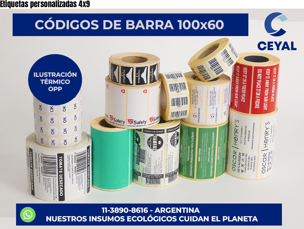 Etiquetas personalizadas 4×9