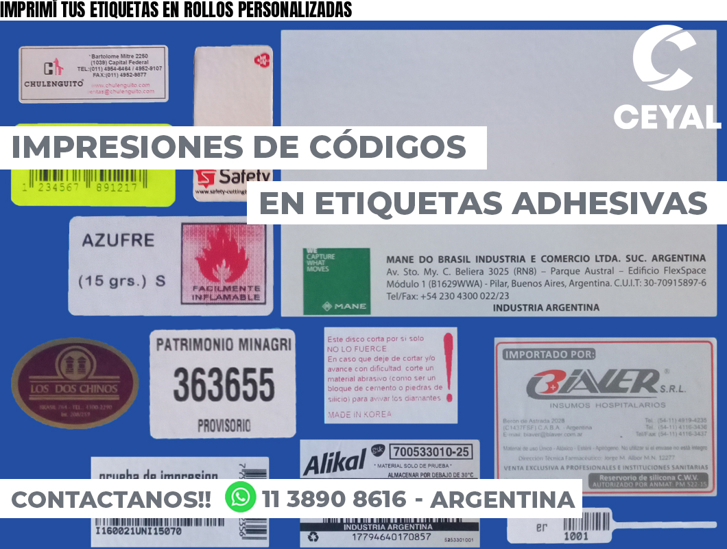 IMPRIMÍ TUS ETIQUETAS EN ROLLOS PERSONALIZADAS
