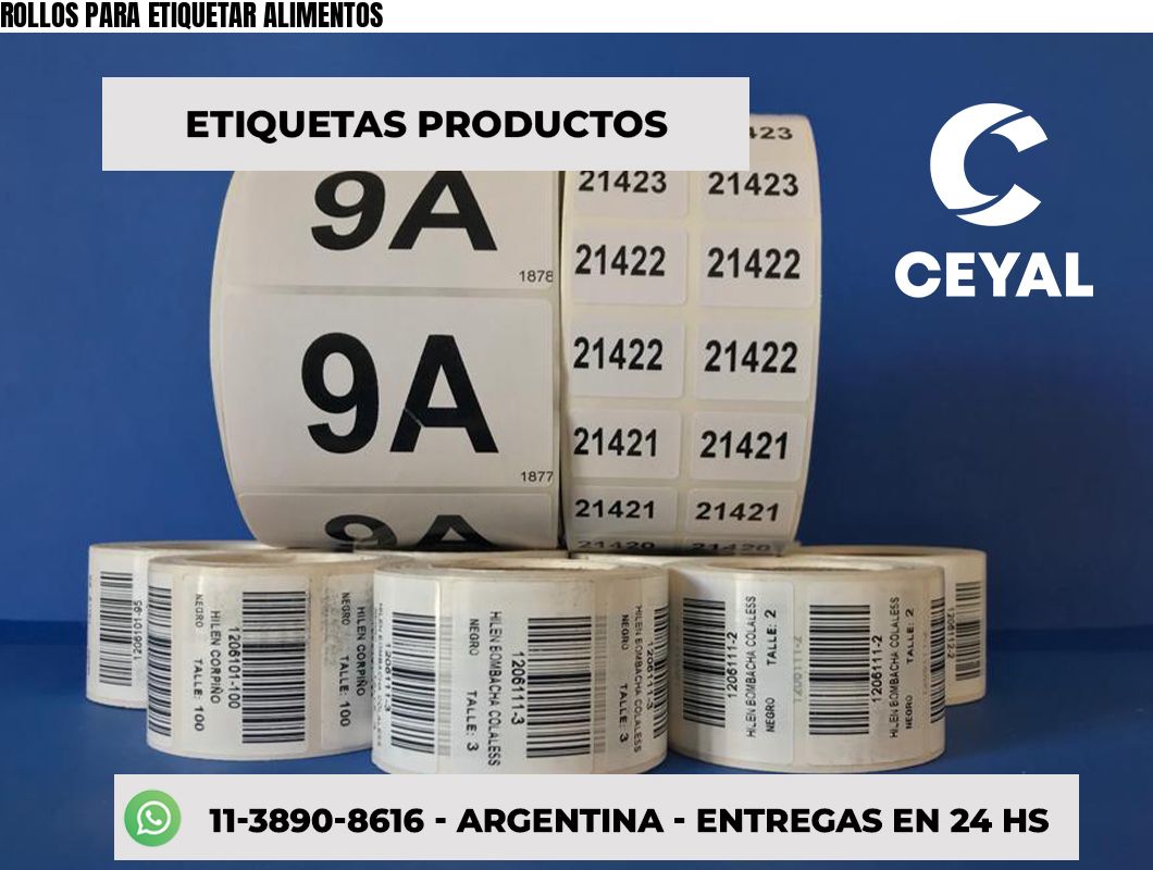 ROLLOS PARA ETIQUETAR ALIMENTOS