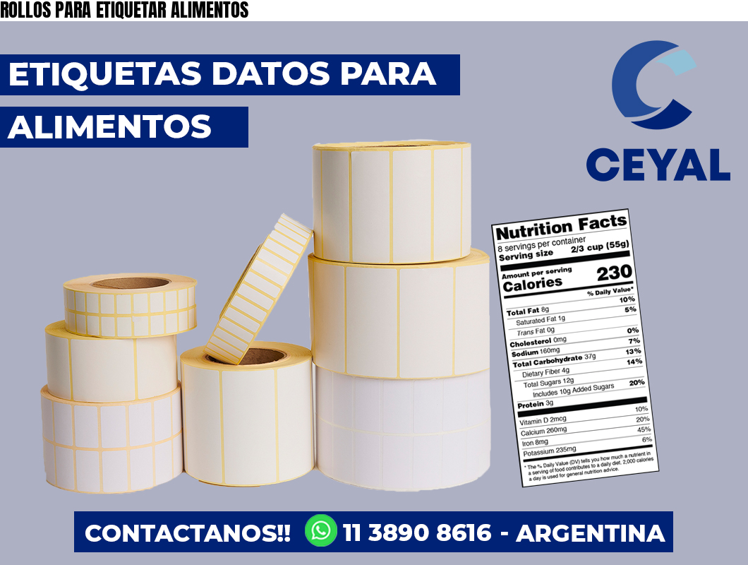 ROLLOS PARA ETIQUETAR ALIMENTOS