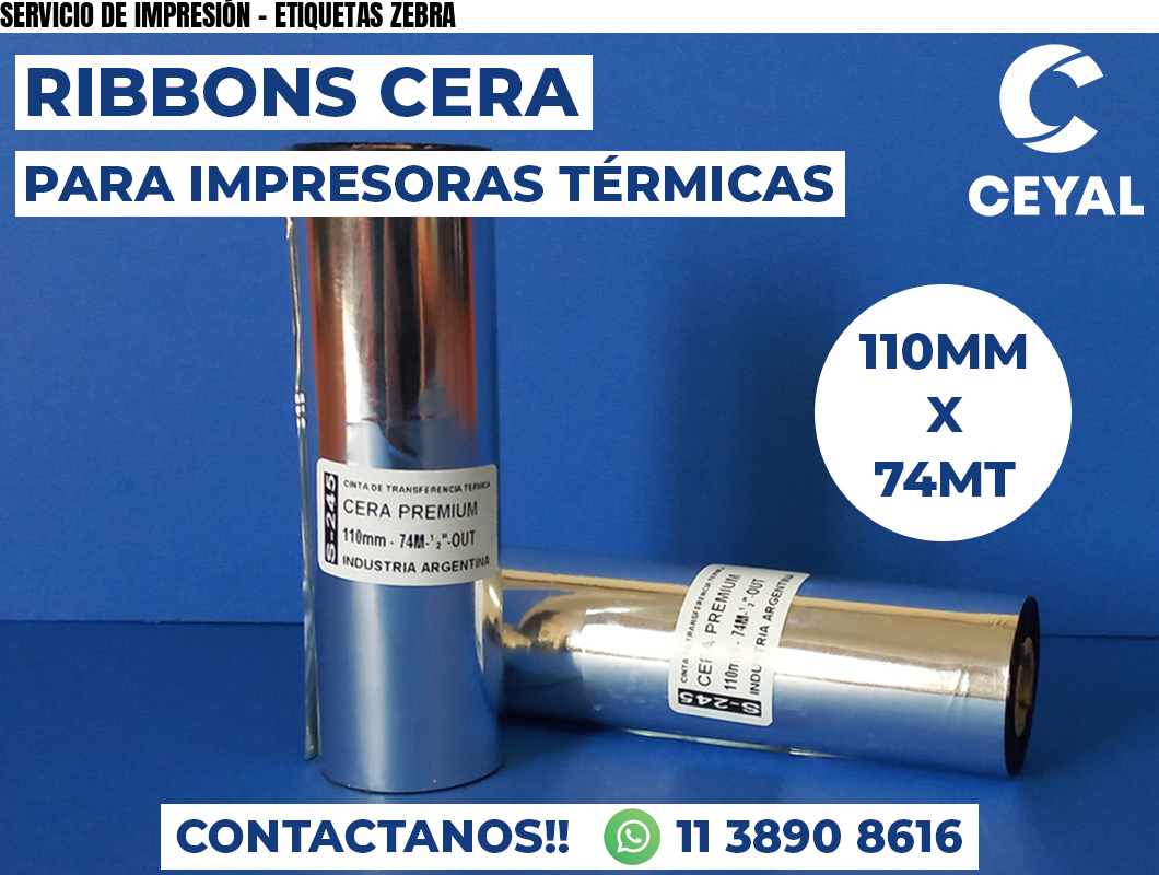 SERVICIO DE IMPRESIÓN - ETIQUETAS ZEBRA