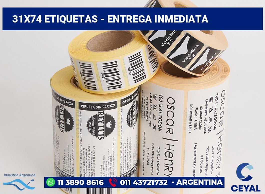 31×74 Etiquetas