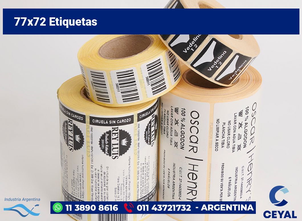 77×72 Etiquetas