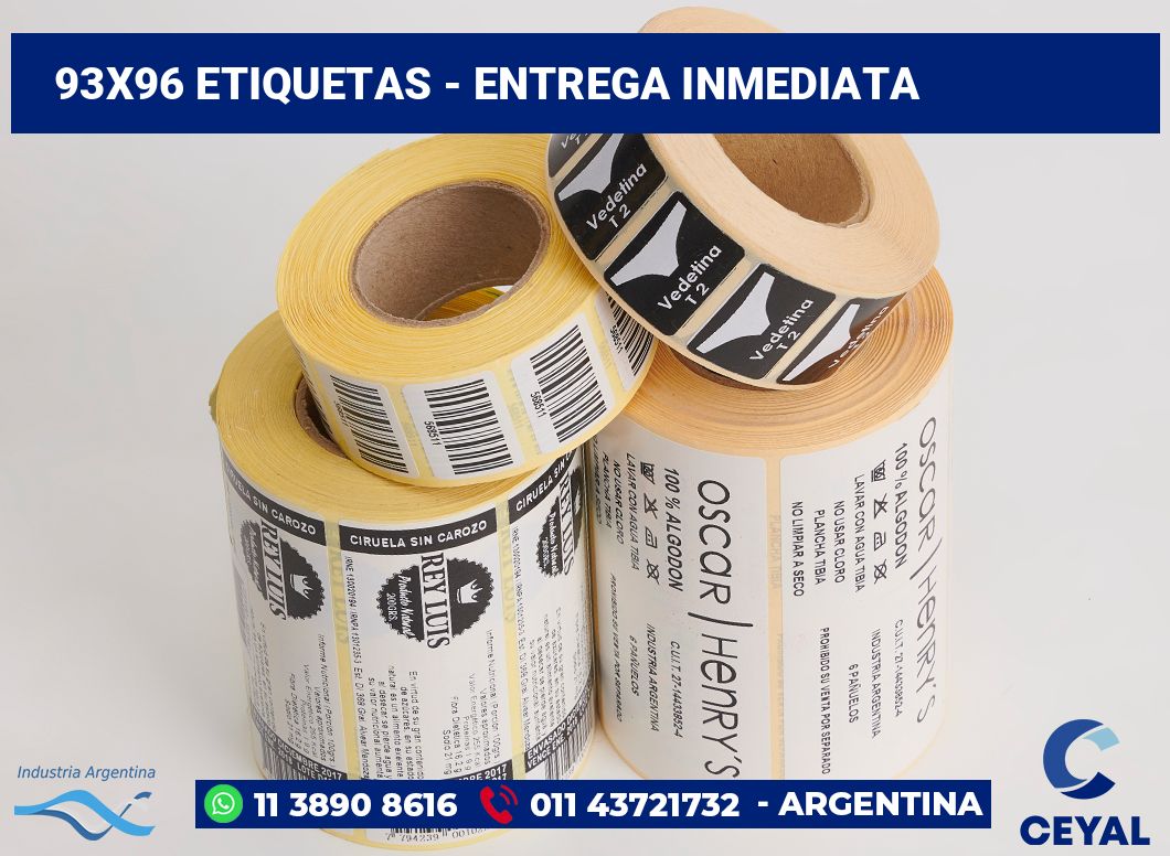 93×96 Etiquetas