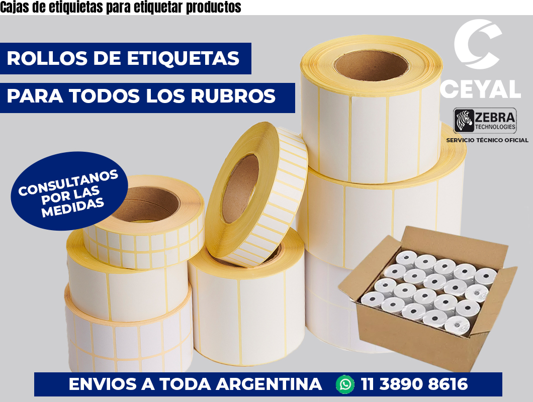 Cajas de etiquietas para etiquetar productos