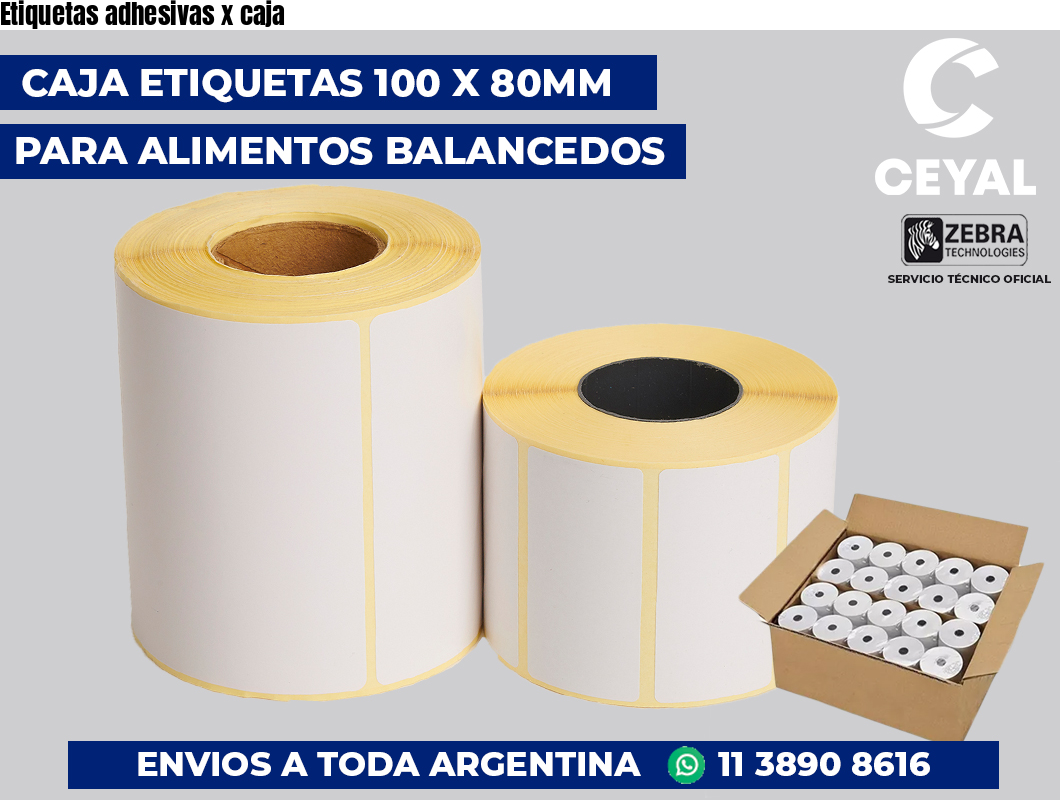 Etiquetas adhesivas x caja