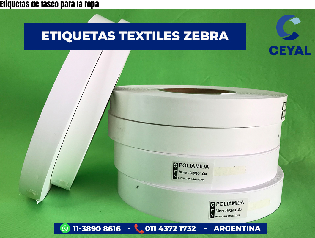 Etiquetas de fasco para la ropa