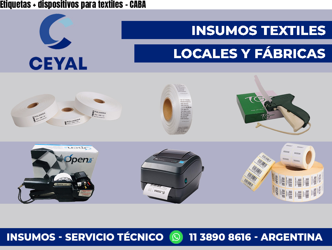 Etiquetas + dispositivos para textiles - CABA