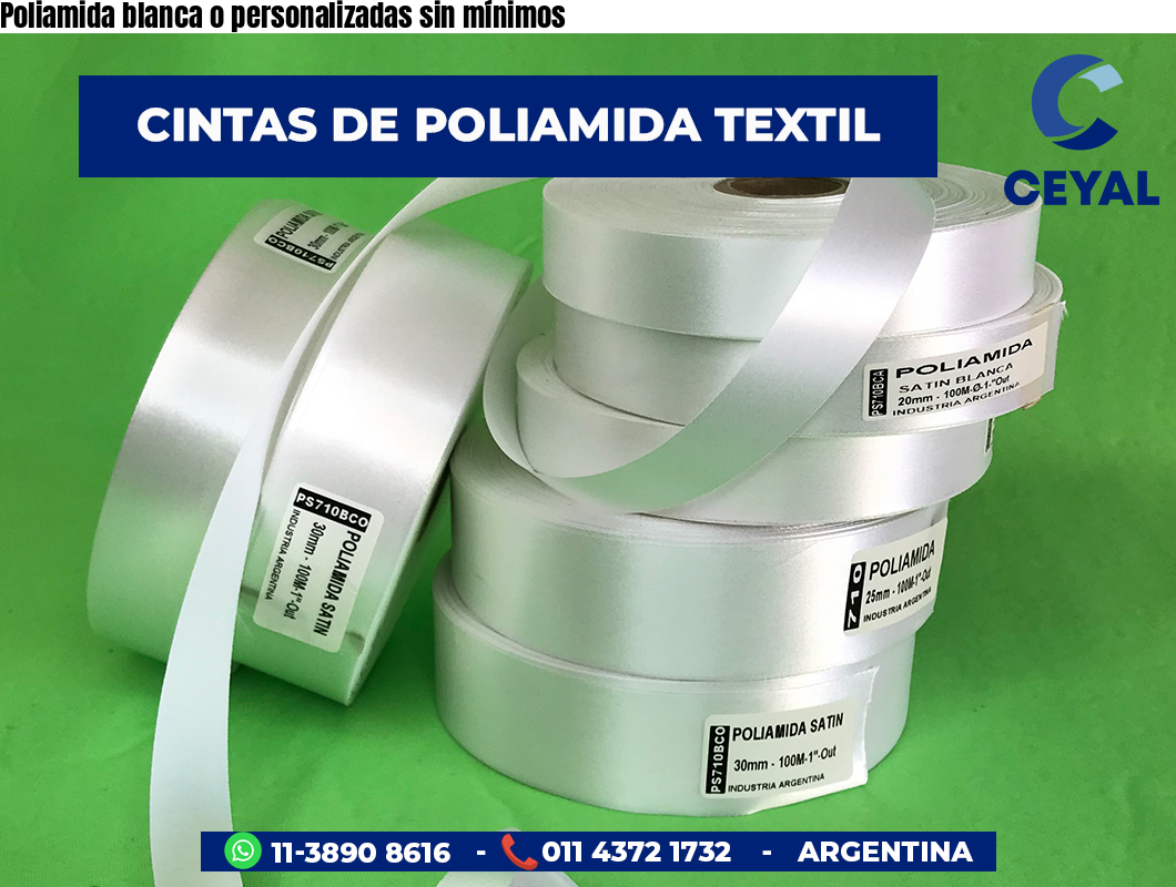 Poliamida blanca o personalizadas sin mínimos