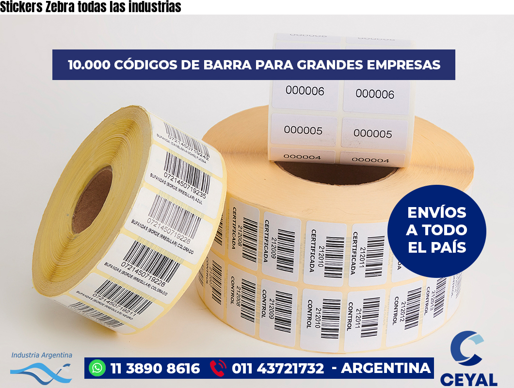 Stickers Zebra todas las industrias