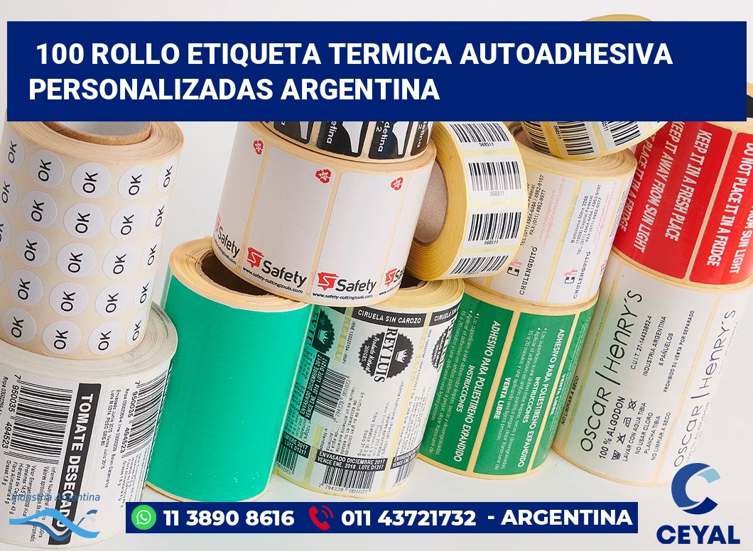 100 Rollo etiqueta termica autoadhesiva personalizadas argentina
