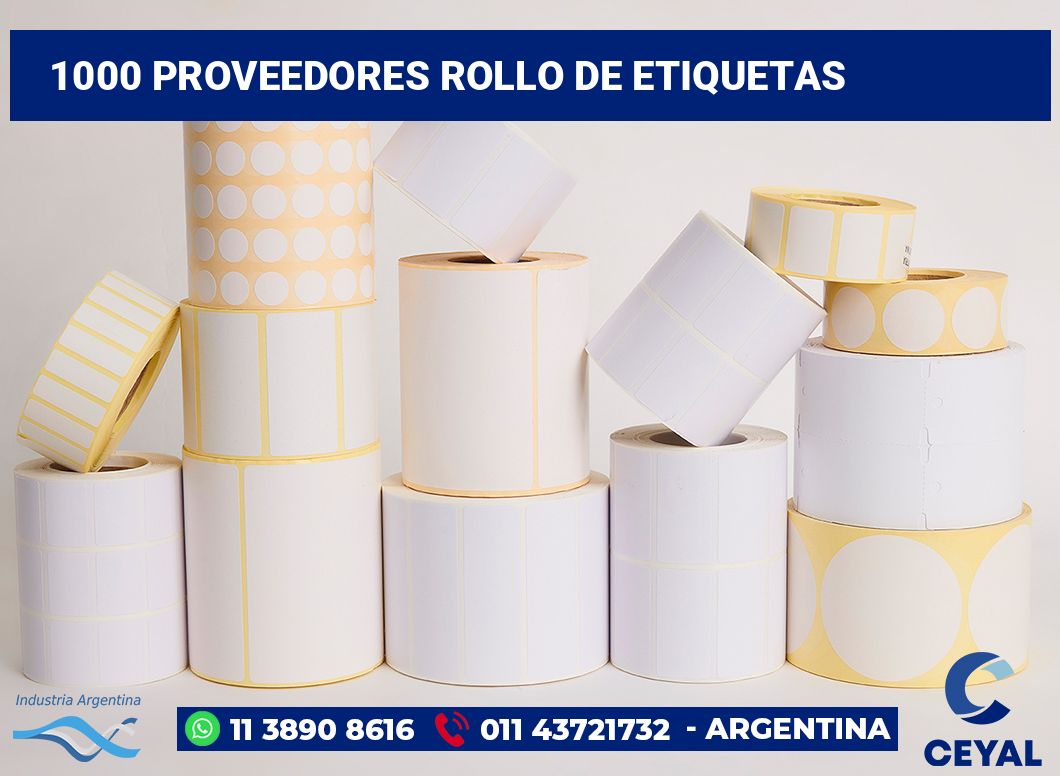 1000 Proveedores rollo de etiquetas