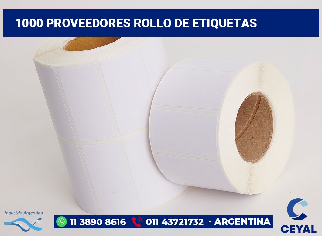 1000 Proveedores rollo de etiquetas