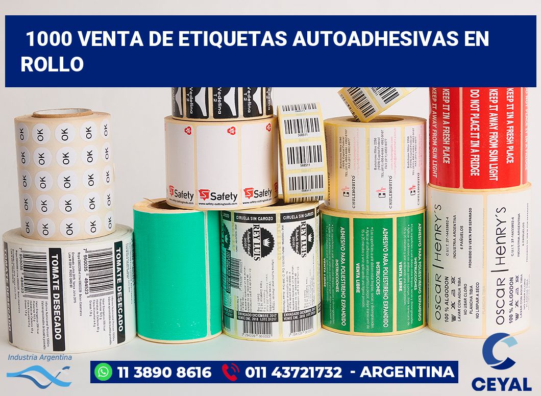 1000 Venta de etiquetas autoadhesivas en rollo
