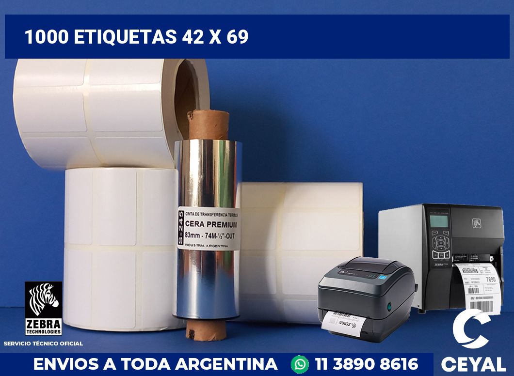 1000 etiquetas 42 x 69