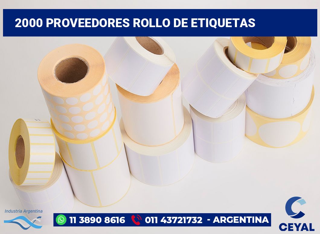 2000 Proveedores rollo de etiquetas