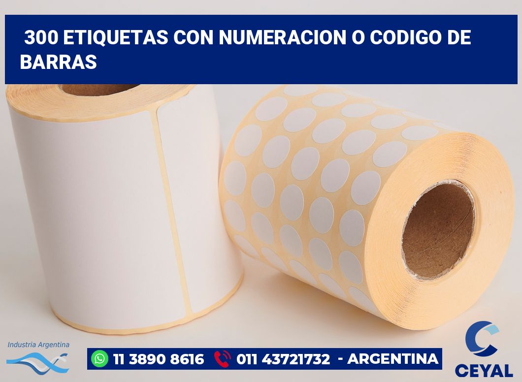 300 Etiquetas con numeracion o codigo de barras