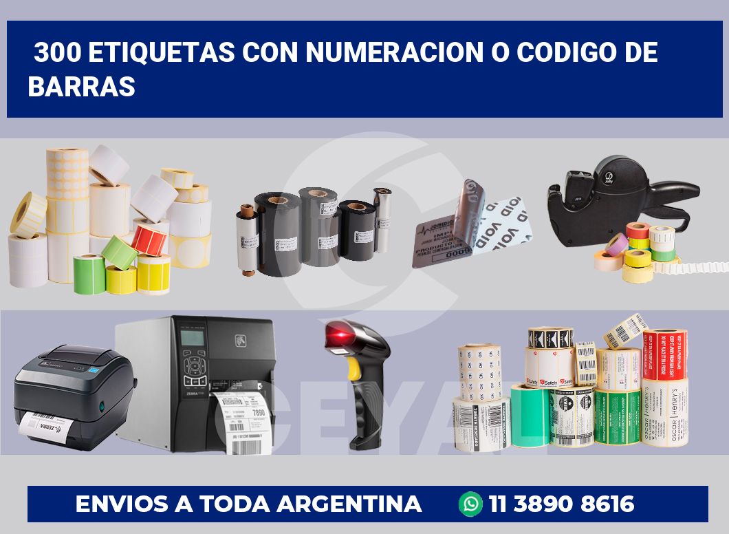 300 Etiquetas con numeracion o codigo de barras