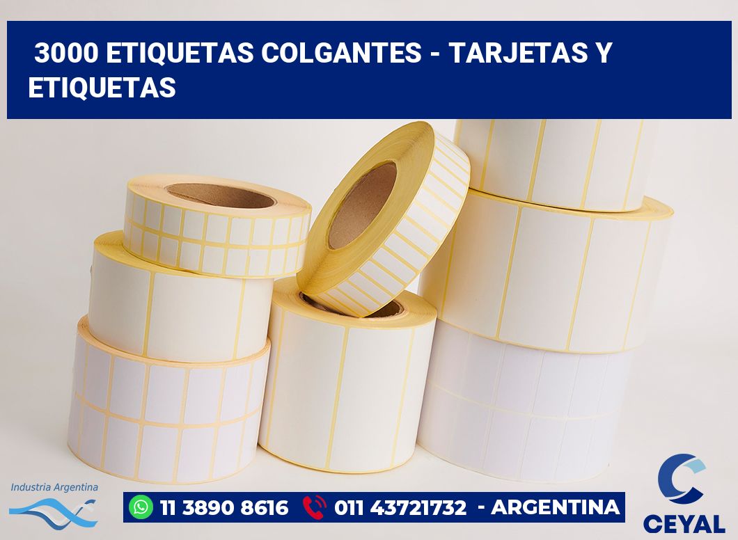 3000 Etiquetas colgantes - tarjetas y etiquetas
