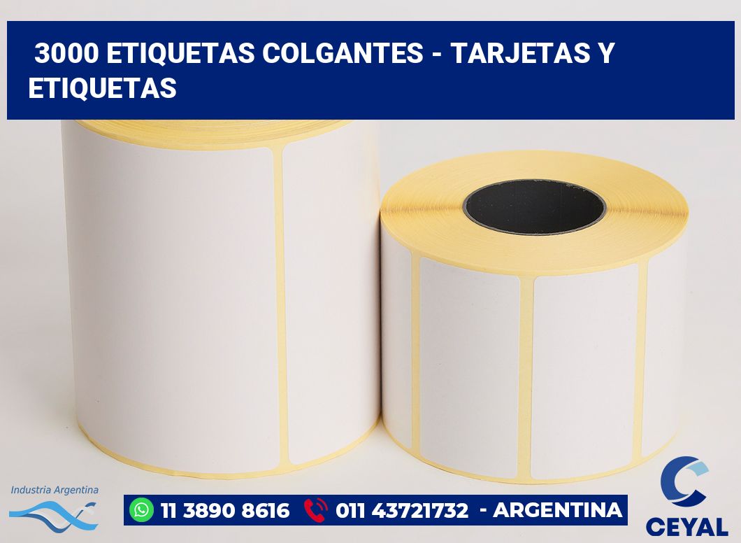 3000 Etiquetas colgantes - tarjetas y etiquetas