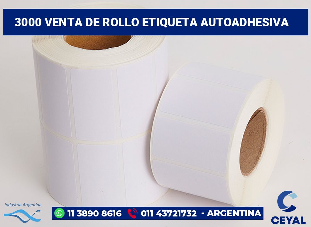 3000 Venta de rollo etiqueta autoadhesiva