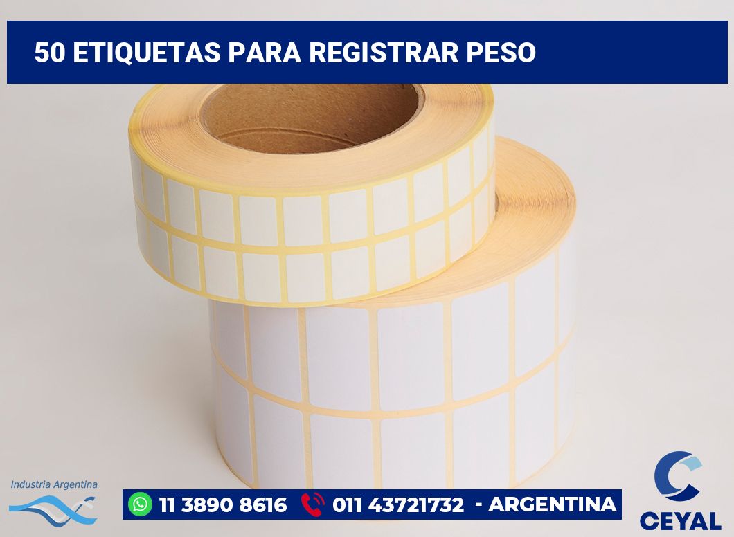 50 Etiquetas para registrar peso