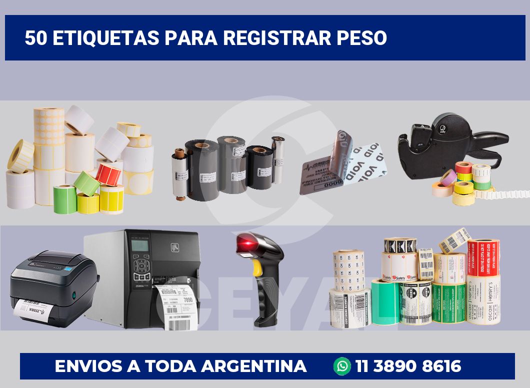 50 Etiquetas para registrar peso