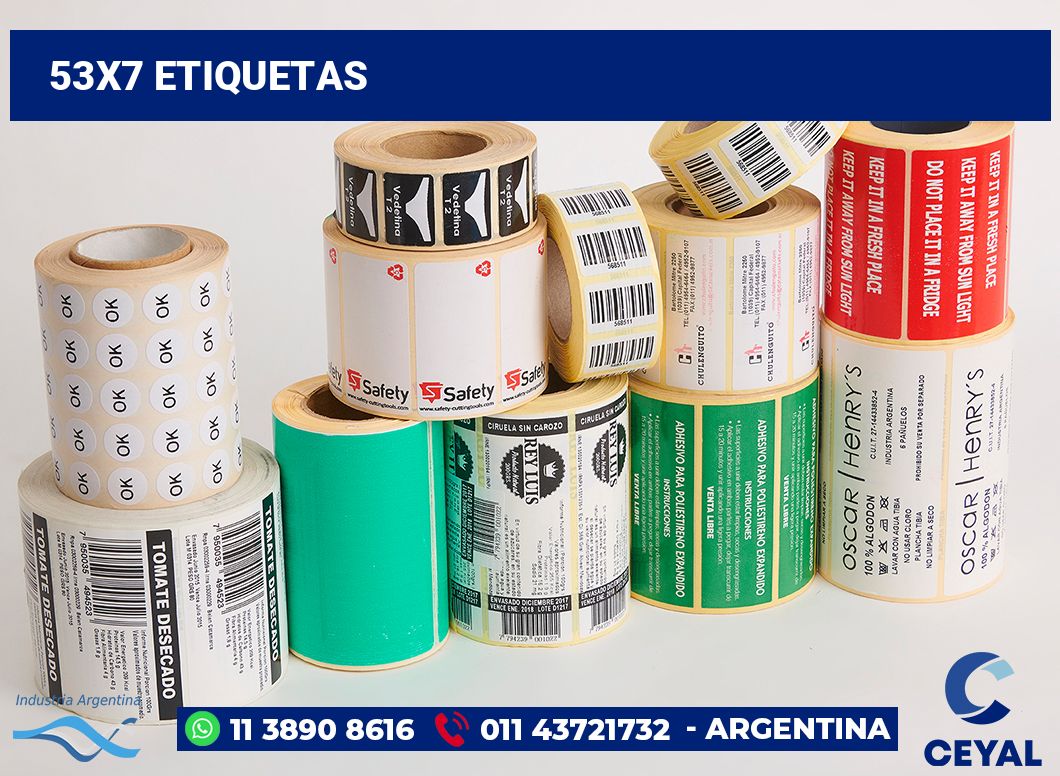 53x7 Etiquetas