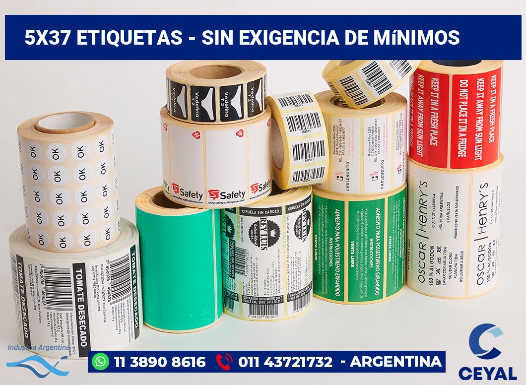 5×37 Etiquetas