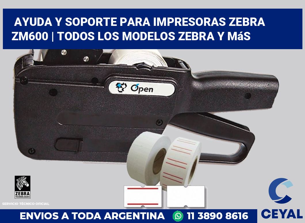 Ayuda y soporte para impresoras Zebra ZM600 | Todos los modelos Zebra y más