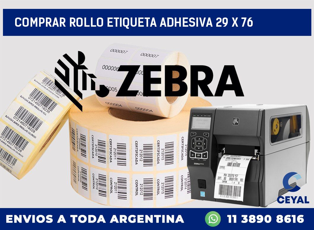 Comprar rollo etiqueta adhesiva 29 x 76