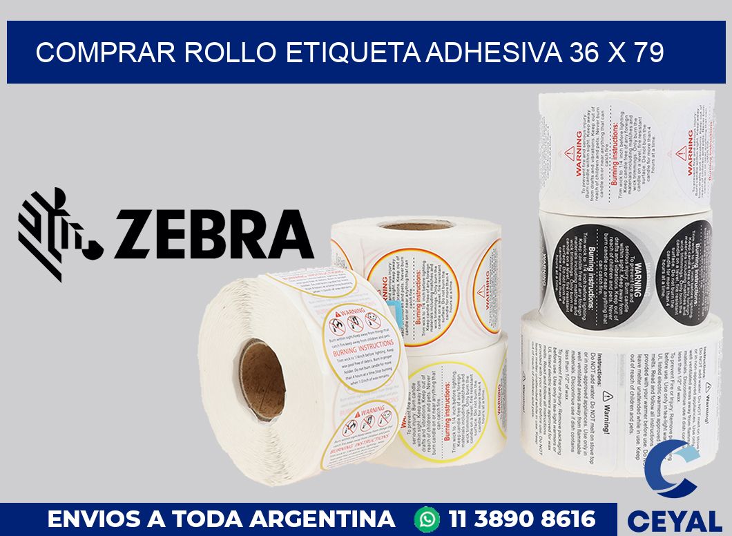 Comprar rollo etiqueta adhesiva 36 x 79
