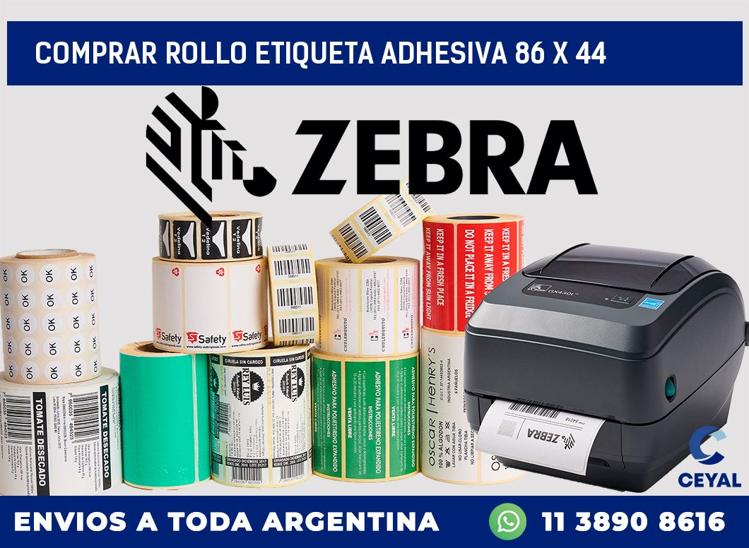 Comprar rollo etiqueta adhesiva 86 x 44