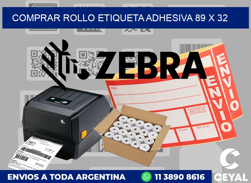 Comprar rollo etiqueta adhesiva 89 x 32
