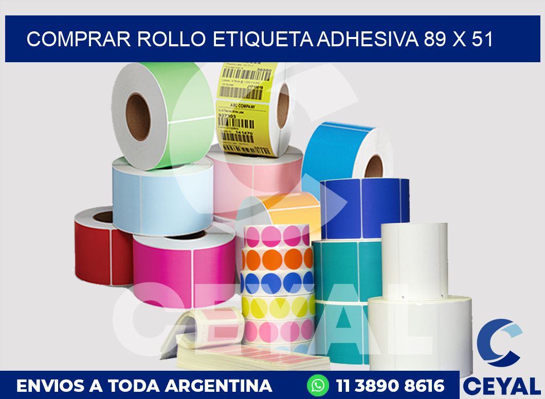 Comprar rollo etiqueta adhesiva 89 x 51