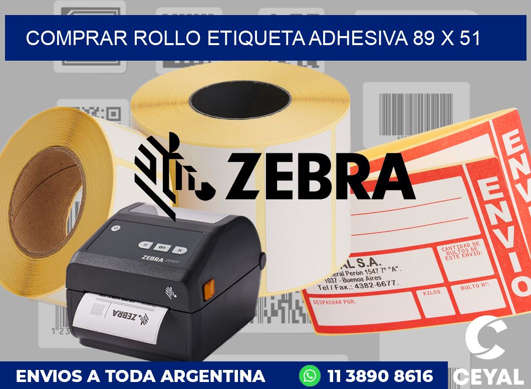 Comprar rollo etiqueta adhesiva 89 x 51