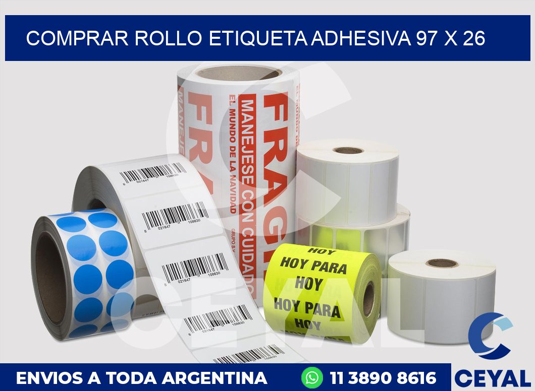 Comprar rollo etiqueta adhesiva 97 x 26