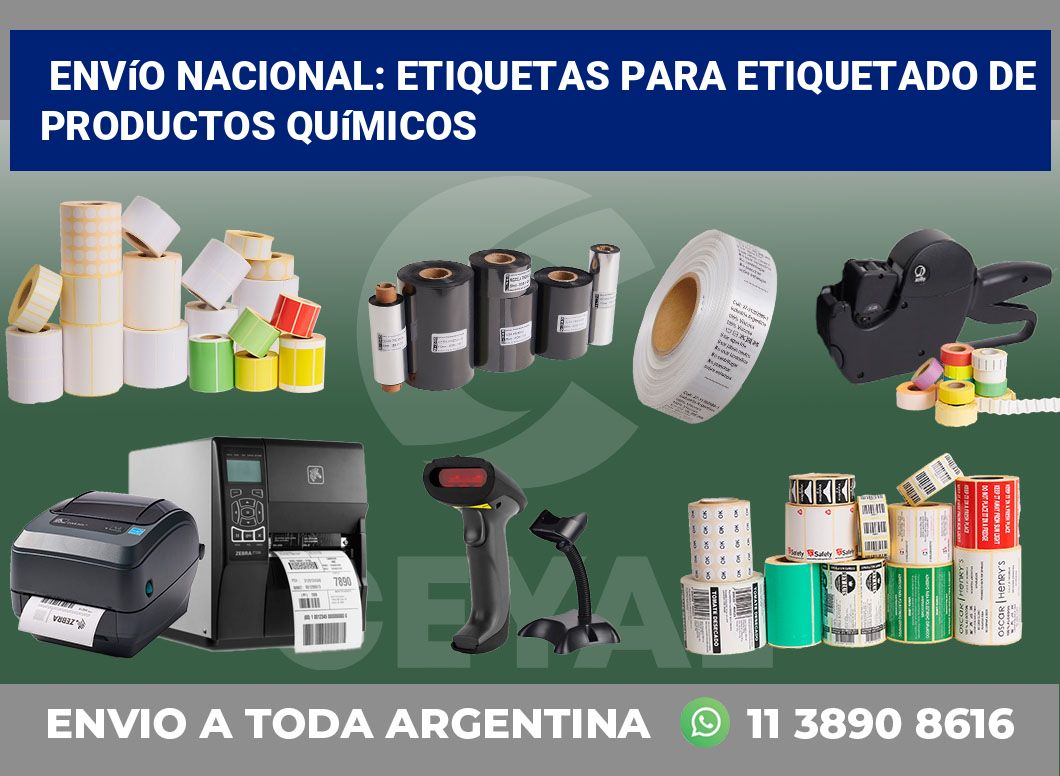 Envío Nacional: Etiquetas para Etiquetado de Productos Químicos