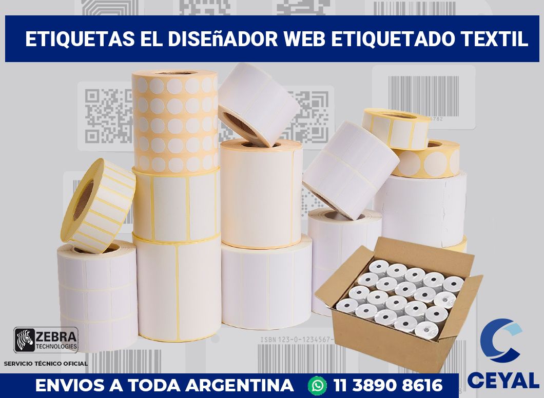 Etiquetas el diseñador web Etiquetado textil
