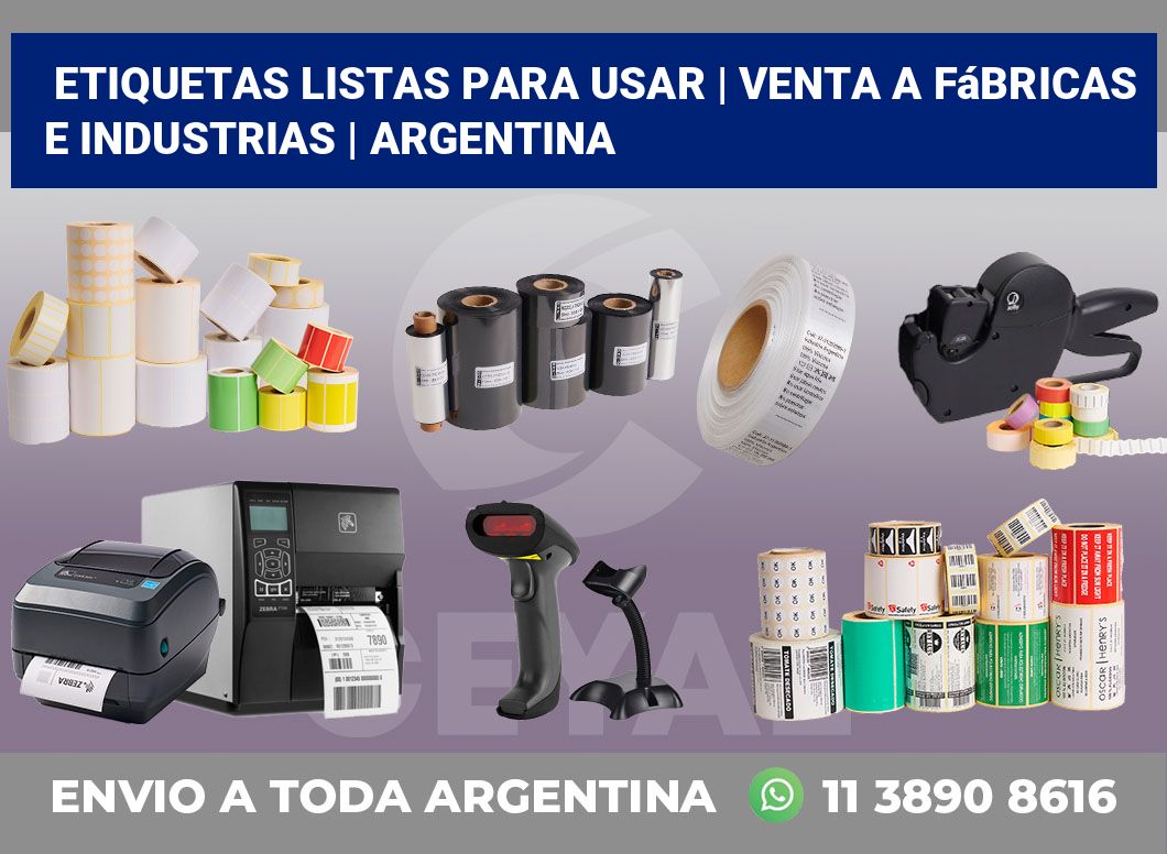 Etiquetas listas para usar | Venta a fábricas e industrias | Argentina