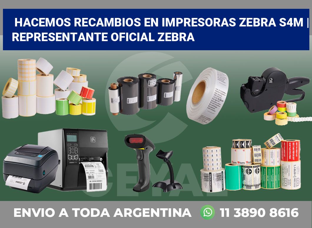 Hacemos recambios en impresoras Zebra S4M | Representante oficial Zebra